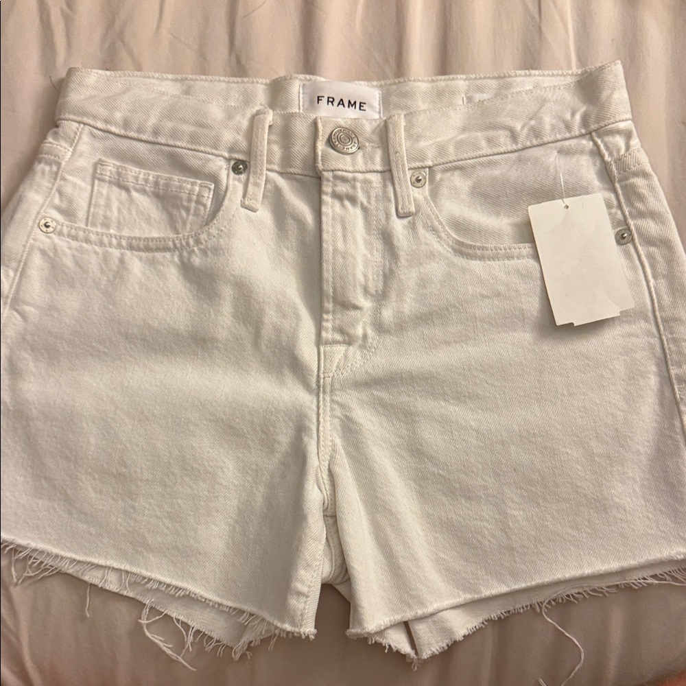 Frame Denim Women's Classic White Jean Shorts